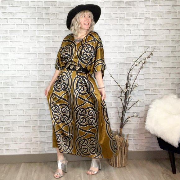 Generation 524 Dresses & Skirts - Generation 524 Metallic Caftan Mumu Swim Cover